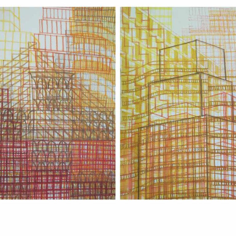 Juxtaposed Expansions SET OF FOUR WORKS, 28X36 CMS EACH, WATER COLOUR PENCIL ON ACID FREE PAPER, 2015