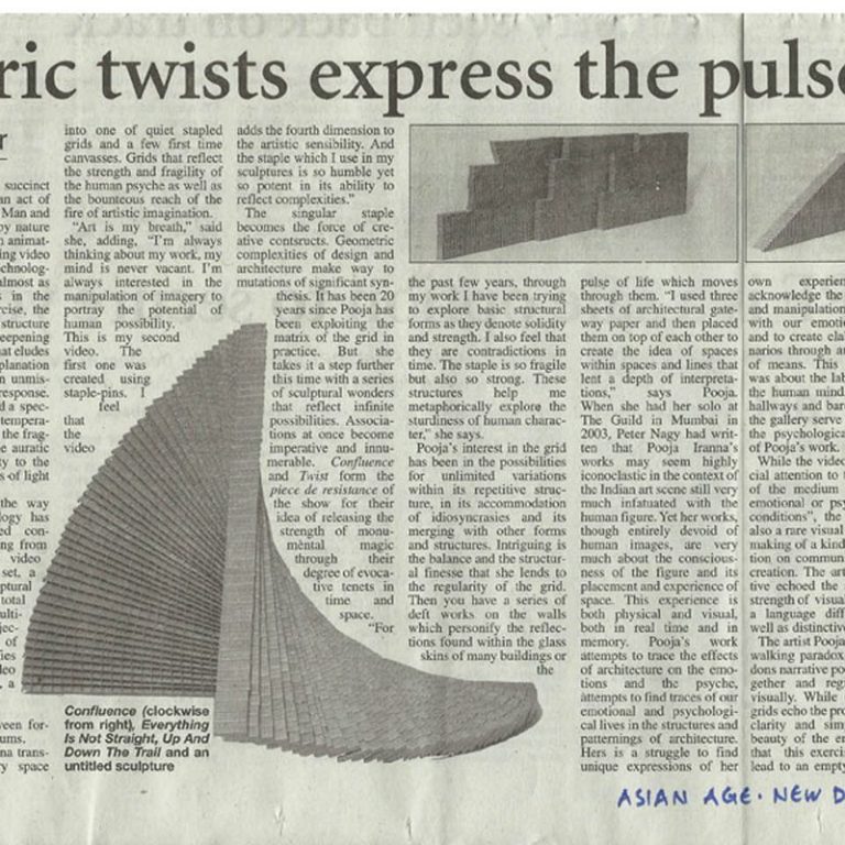 geometric twists express the pulse of life, asian age, december2010